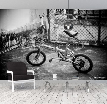 Picture of folding bike with black and white photography 